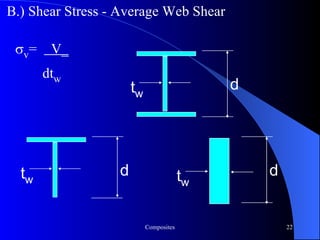 B.) Shear Stress - Average Web Shear  v =  V_ dt w d t w d t w d t w 