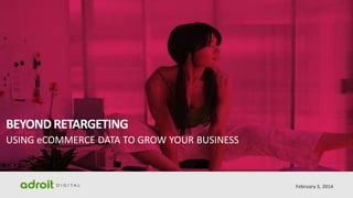 BEYOND RETARGETING
USING eCOMMERCE DATA TO GROW YOUR BUSINESS

February 3, 2014

 