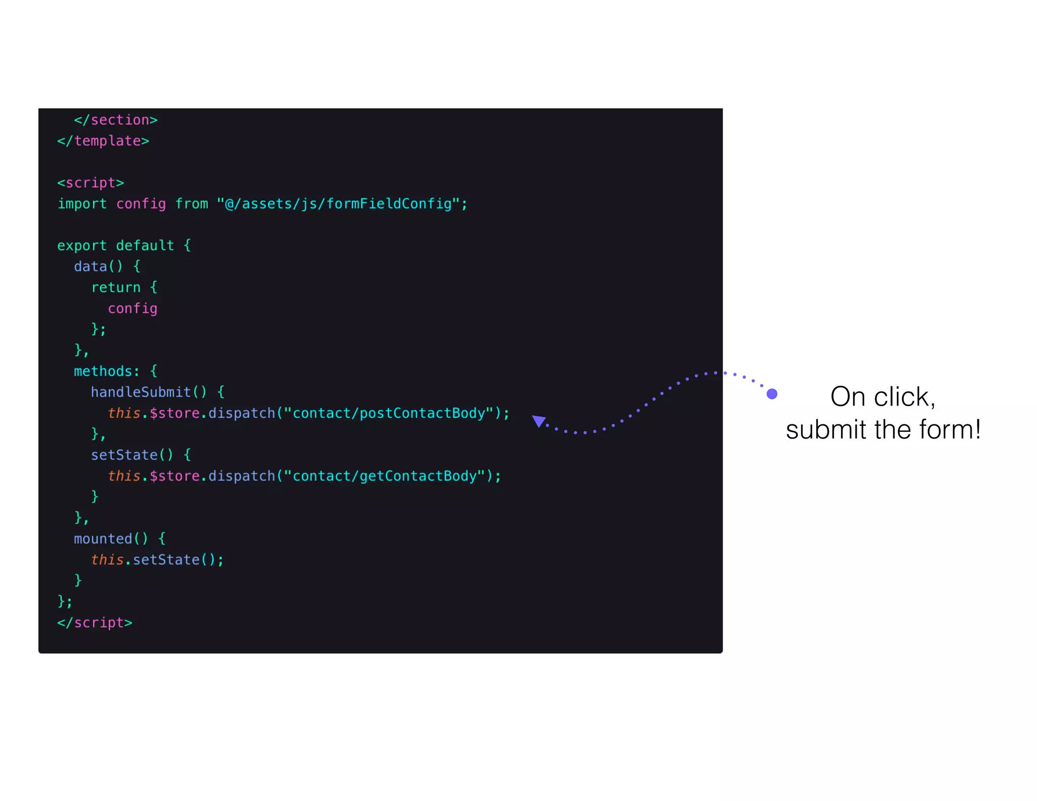 On click,
submit the form!
 