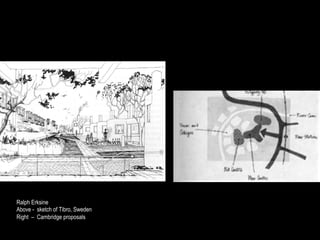 Ralph Erksine
Above - sketch of Tibro, Sweden
Right – Cambridge proposals
 