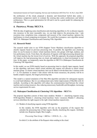 MCCVA: A NEW APPROACH USING SVM AND KMEANS FOR LOAD BALANCING ON CLOUD ...