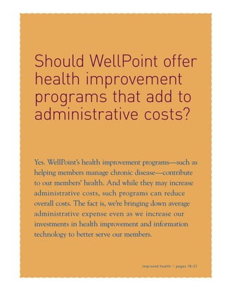 Wellpoint First Health WellPoint 2004 summary annual report | PDF