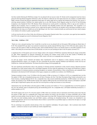 First Quarter 2006 Earnings Conference Call Transcript