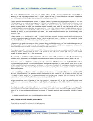 First Quarter 2006 Earnings Conference Call Transcript