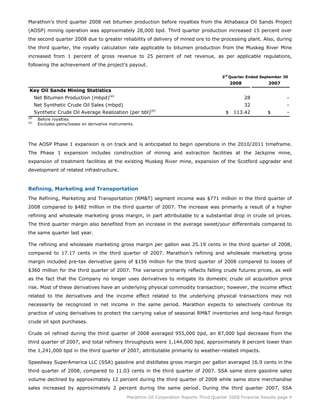 marathon oil 3rd Quarter 2008