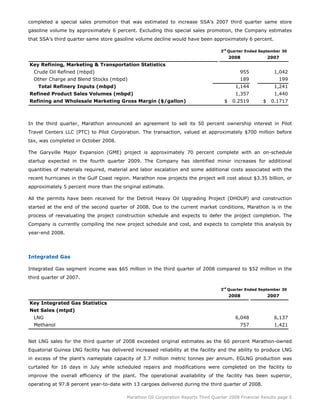 marathon oil 3rd Quarter 2008