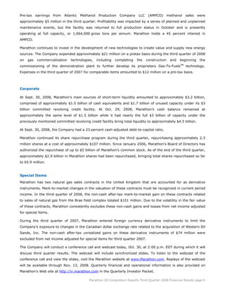 marathon oil 3rd Quarter 2008