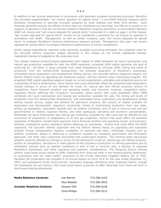 marathon oil 3rd Quarter 2008