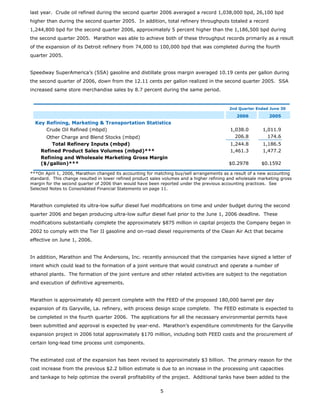 marathon oil  	  2nd Quarter 2006