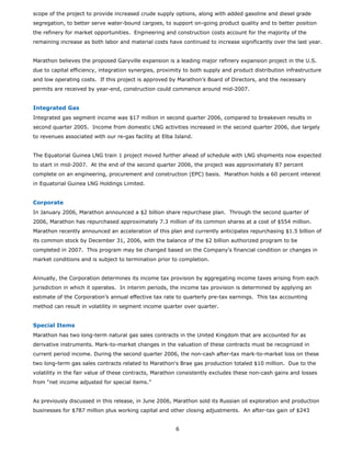 marathon oil  	  2nd Quarter 2006