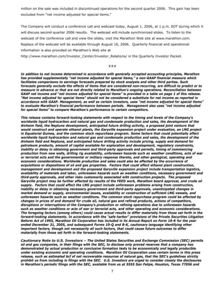 marathon oil  	  2nd Quarter 2006