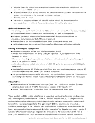 marathon oil  	  4th Quarter 2005