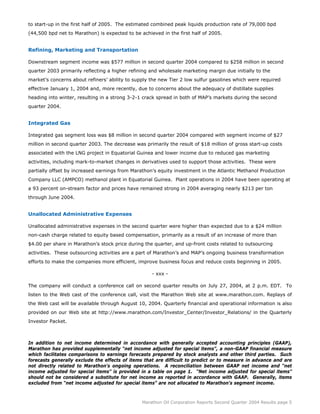 marathon oil   	  2nd Quarter 2004