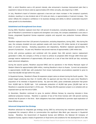 marathon oil   	  4th Quarter 2003