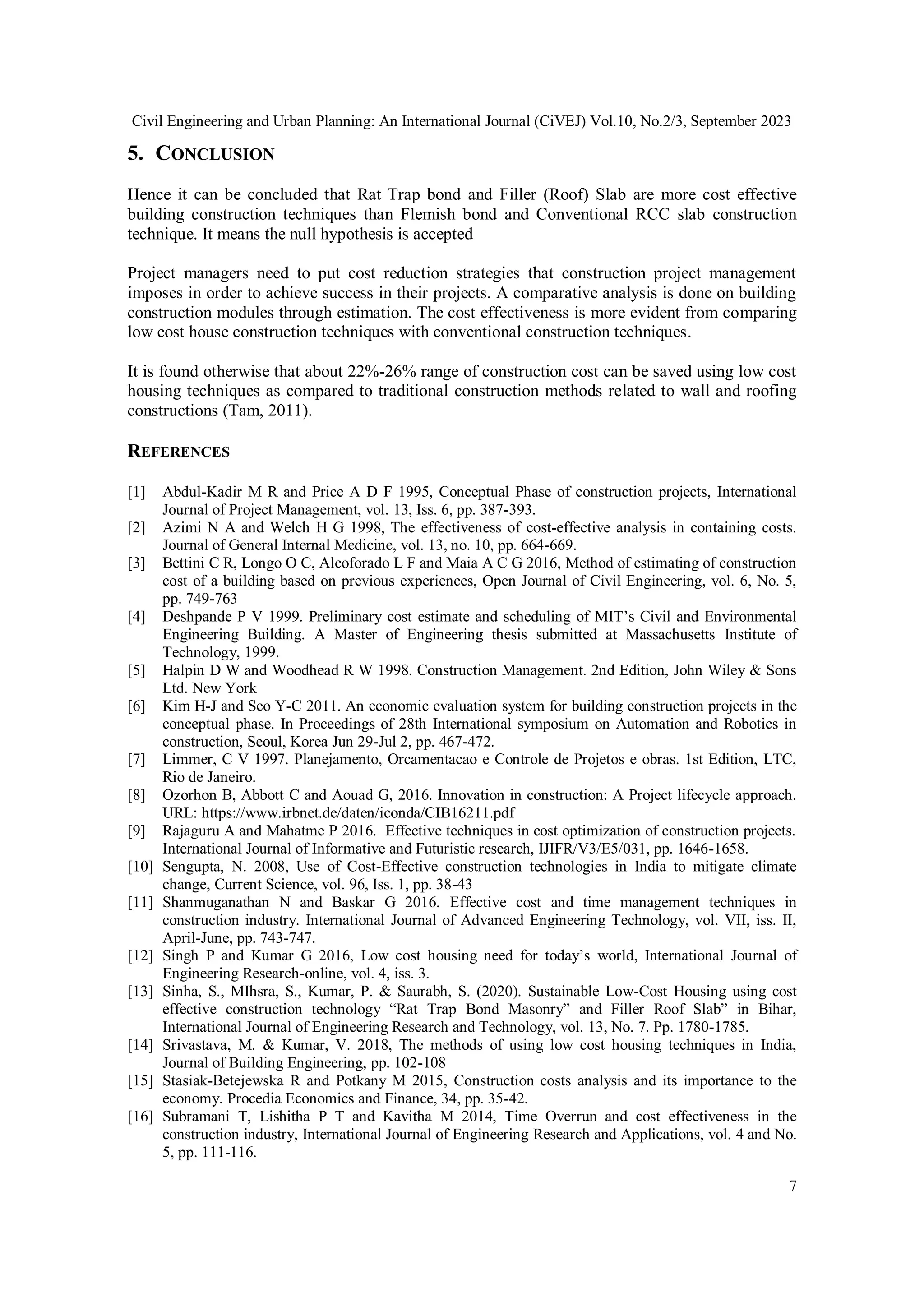 Cost Effective Methods in Construction Engineering | PDF