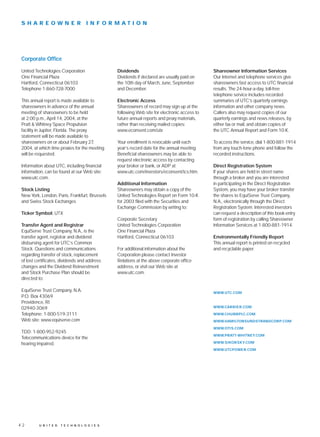 united technologies 2003 Annual English