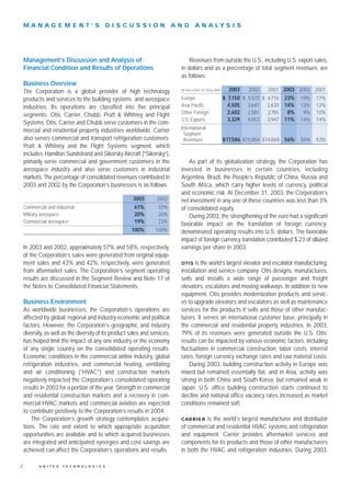 united technologies 2003 Annual English