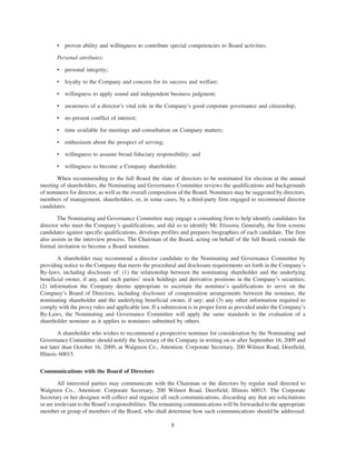 walgreen 2008 Proxy Statement