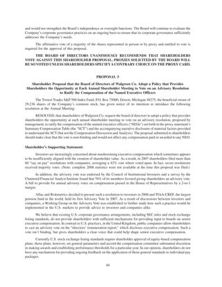 walgreen 2008 Proxy Statement