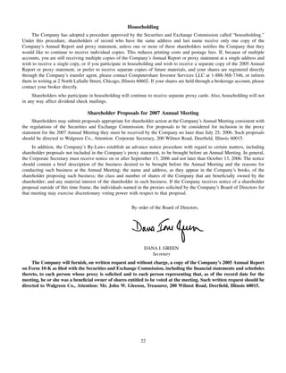 walgreen 2005 Proxy Statement