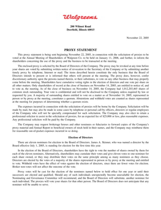 walgreen 2005 Proxy Statement