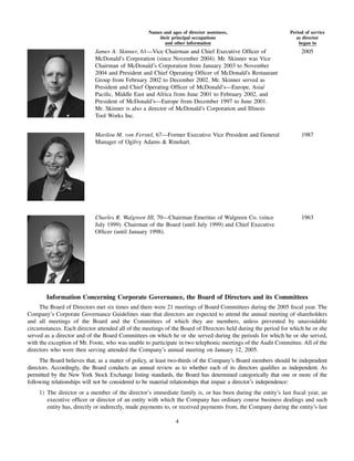 walgreen 2005 Proxy Statement