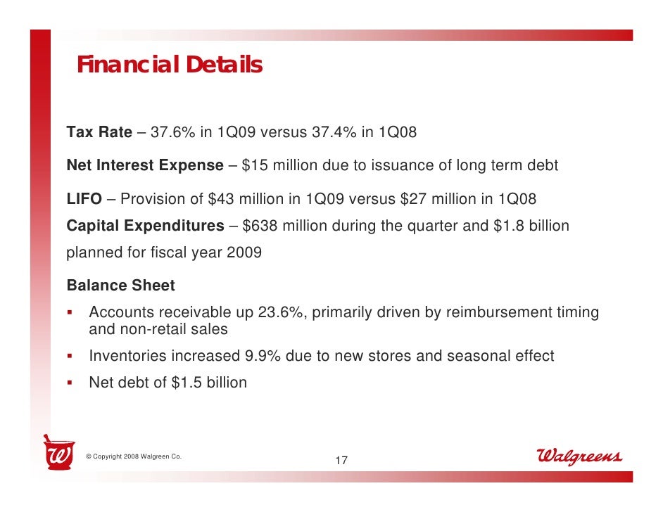 walgreen lifo Is this a sign that cvs and rite aid are better prospects or does walgreen still have what it takes to do well in the long run why walgreen missed on earnings such as a change in its lifo . walgreen lifo Is this a sign that cvs and rite aid are better prospects or does walgreen still have what it takes to do well in the long run why walgreen missed on earnings such as a change in its lifo .