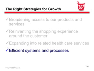 Walgreen Co. Fourth Quarter 2008 Earnings 