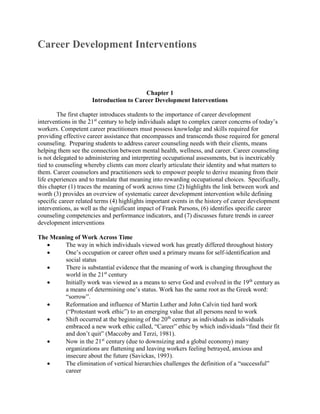 Comprehensive Guide to Career Development Interventions and Trends | PDF