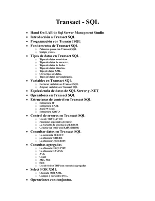 sqlearning | tutoriales de sql y transact-sql Images... t-sql | PDF