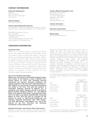 metlife 2007 Annual Report