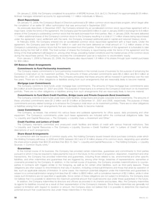 On January 2, 2008, the Company completed its acquisition of AFORE Actinver, S.A. de C.V. (“Actinver”) for approximately $125 million.
Actinver manages retirement accounts for approximately 1.1 million individuals in Mexico.
Stock Repurchases
On January 15, 2008, the Company’s Board of Directors authorized a $1 billion common stock repurchase program, which began after
the completion of an earlier $1 billion authorization that was announced in September 2007.
As previously described, in December 2007, the Company entered into an accelerated common stock repurchase agreement with a
major bank. Under the terms of the agreement, the Company paid the bank $450 million in cash in January 2008 in exchange for 6.6 million
shares of the Company’s outstanding common stock that the bank borrowed from third parties. Also, in January 2008, the bank delivered
1.1 million additional shares of the Company’s common stock to the Company resulting in a total of 7.7 million shares being repurchased
under the agreement. Upon settlement with the bank, the Company increased additional paid-in capital and reduced treasury stock.
In February 2008, the Company entered into an accelerated common stock repurchase agreement with a major bank. Under the
agreement, the Company paid the bank $711 million in cash and the bank delivered an initial amount of 11.2 million shares of the
Company’s outstanding common stock that the bank borrowed from third parties. Final settlement of the agreement is scheduled to take
place during the first half of 2008. The final number of shares the Company is repurchasing under the terms of the agreement and the
timing of the final settlement will depend on, among other things, prevailing market conditions and the market prices of the common stock
during the repurchase period. The Company recorded the consideration paid as a reduction to stockholders’ equity.
From January 1, 2008 to February 25, 2008, the Company also repurchased 1.6 million of its shares through open market purchases
for $89 million.
Off-Balance Sheet Arrangements
Commitments to Fund Partnership Investments
The Company makes commitments to fund partnership investments in the normal course of business for the purpose of enhancing the
Company’s total return on its investment portfolio. The amounts of these unfunded commitments were $5.3 billion and $3.0 billion at
December 31, 2007 and 2006, respectively. The Company anticipates that these amounts will be invested in partnerships over the next
five years. There are no other obligations or liabilities arising from such arrangements that are reasonably likely to become material.
Mortgage Loan Commitments
The Company commits to lend funds under mortgage loan commitments. The amounts of these mortgage loan commitments were
$4.0 billion at both December 31, 2007 and 2006. The purpose of these loans is to enhance the Company’s total return on its investment
portfolio. There are no other obligations or liabilities arising from such arrangements that are reasonably likely to become material.
Commitments to Fund Bank Credit Facilities, Bridge Loans and Private Corporate Bond Investments
The Company commits to lend funds under bank credit facilities, bridge loans and private corporate bond investments. The amounts of
these unfunded commitments were $1.2 billion and $1.9 billion at December 31, 2007 and 2006, respectively. The purpose of these
commitments and any related fundings is to enhance the Company’s total return on its investment portfolio. There are no other obligations
or liabilities arising from such arrangements that are reasonably likely to become material.
Lease Commitments
The Company, as lessee, has entered into various lease and sublease agreements for office space, data processing and other
equipment. The Company’s commitments under such lease agreements are included within the contractual obligations table. See
“— Liquidity and Capital Resources — The Company — Liquidity Uses — Investment and Other.”
Credit Facilities and Letters of Credit
The Company maintains committed and unsecured credit facilities and letters of credit with various financial institutions. See
“— Liquidity and Capital Resources — The Company — Liquidity Sources — Credit Facilities” and “— Letters of Credit” for further
descriptions of such arrangements.
Share-Based Arrangements
In connection with the issuance of common equity units, the Holding Company issued forward stock purchase contracts under which
the Holding Company will issue, in 2008 and 2009, between 39.0 and 47.8 million shares of its common stock, depending upon whether
the share price is greater than $43.35 and less than $53.10. See “— Liquidity and Capital Resources — The Holding Company — Liquidity
Sources — Common Equity Units.”
Guarantees
In the normal course of its business, the Company has provided certain indemnities, guarantees and commitments to third parties
pursuant to which it may be required to make payments now or in the future. In the context of acquisition, disposition, investment and other
transactions, the Company has provided indemnities and guarantees, including those related to tax, environmental and other specific
liabilities, and other indemnities and guarantees that are triggered by, among other things, breaches of representations, warranties or
covenants provided by the Company. In addition, in the normal course of business, the Company provides indemnifications to counter-
parties in contracts with triggers similar to the foregoing, as well as for certain other liabilities, such as third party lawsuits. These
obligations are often subject to time limitations that vary in duration, including contractual limitations and those that arise by operation of
law, such as applicable statutes of limitation. In some cases, the maximum potential obligation under the indemnities and guarantees is
subject to a contractual limitation ranging from less than $1 million to $800 million, with a cumulative maximum of $2.3 billion, while in other
cases such limitations are not specified or applicable. Since certain of these obligations are not subject to limitations, the Company does
not believe that it is possible to determine the maximum potential amount that could become due under these guarantees in the future.
In addition, the Company indemnifies its directors and officers as provided in its charters and by-laws. Also, the Company indemnifies
its agents for liabilities incurred as a result of their representation of the Company’s interests. Since these indemnities are generally not
subject to limitation with respect to duration or amount, the Company does not believe that it is possible to determine the maximum
potential amount that could become due under these indemnities in the future.
58 MetLife, Inc.
 