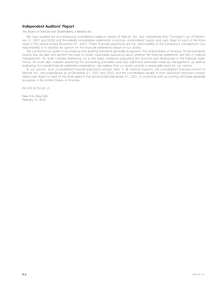 metlife 	2001 Annual Report