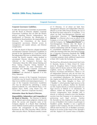 metlife Proxy Statement2006