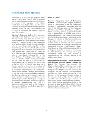 metlife Proxy Statement2006