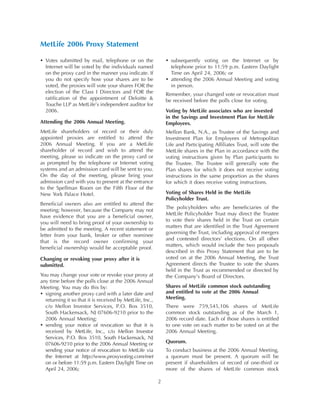 metlife Proxy Statement2006