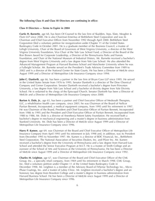 metlife Proxy Statement2003