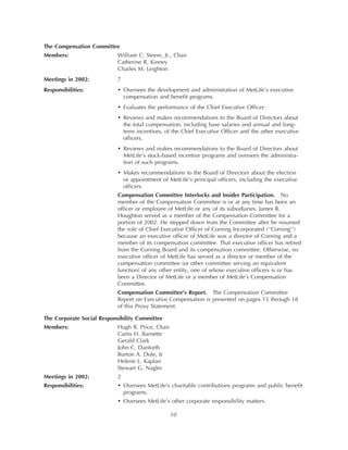 metlife Proxy Statement2003
