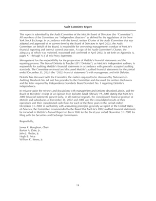 metlife Proxy Statement2003