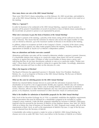 metlife Proxy Statement2003