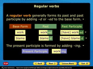 Intended Form Understanding verb forms ............... | PPT