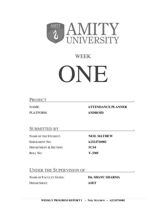 amizoner weekly progress reports