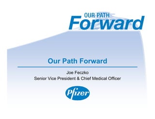 Our Path Forward
                Joe Feczko
Senior Vice President & Chief Medical Officer
 