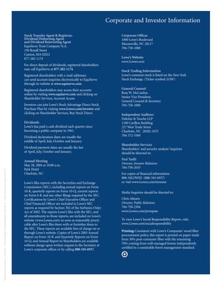 lowe's Annual Report2003