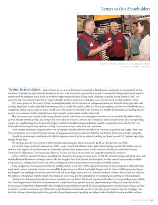 lowe's Annual Report2003