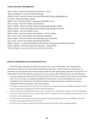 lowe's Annual Report1998