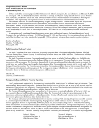 lowe's Annual Report1998