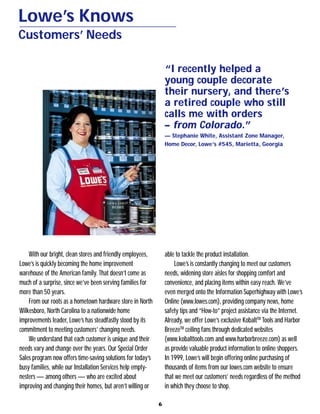 lowe's Annual Report1998