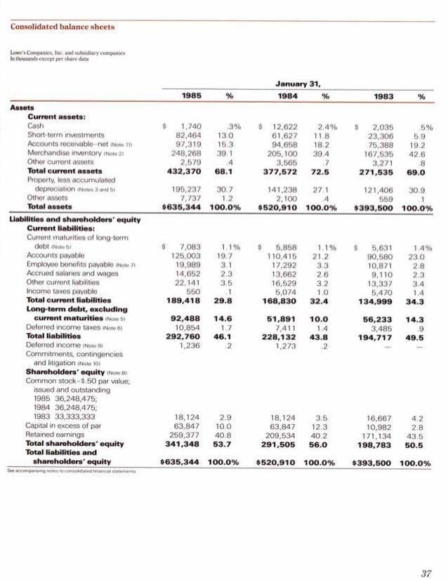 lowe's Annual Report1984