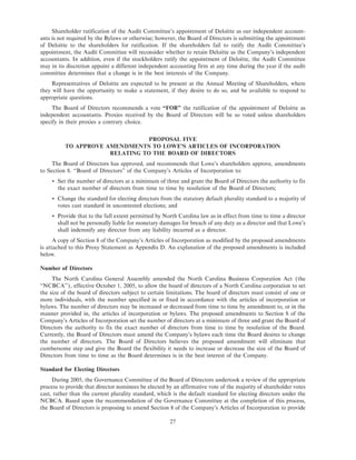 lowe's Proxy Statement 2006